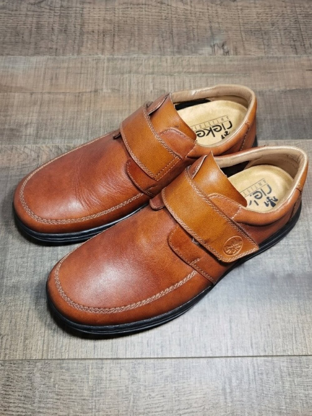 Rieker Antistress Men's Tan Leather EU Size 43 Extra Weit Comfort Shoes